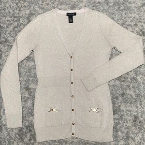 White House Black Market Gold Sparkle Sweater